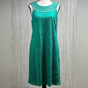 J Howard Green Sleeveless Dress Size 10
